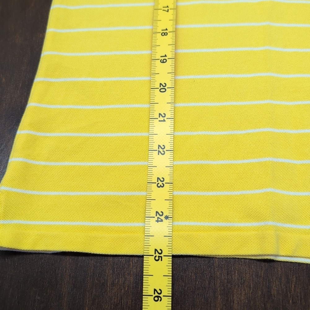 Ralph Lauren Sport Polo Shirt Women's Medium 1/4 Zip Yellow Striped Big Pony - Picture 8 of 8